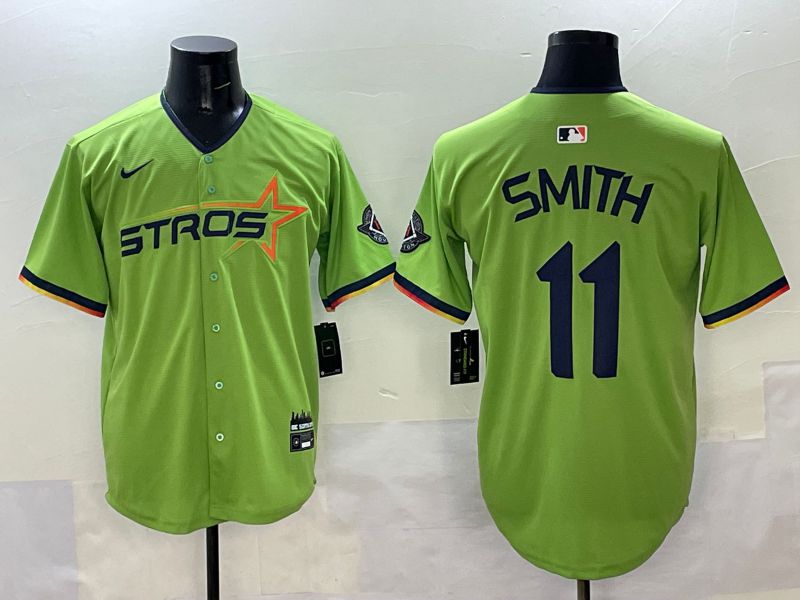 Men Houston Astros #11 Smith Green three generations Joint Name 2025 Nike MLB Jersey style 1->houston astros->MLB Jersey